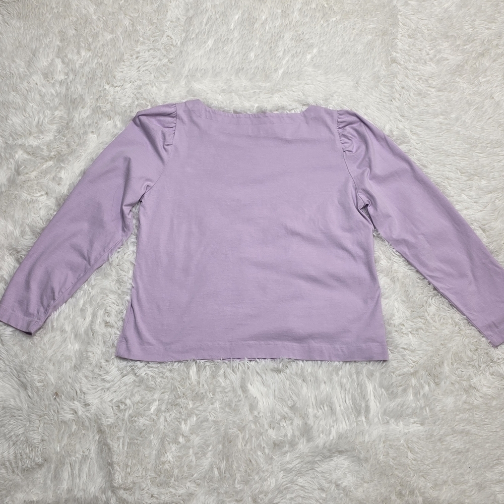 LOFT Light Purple Long Sleeve Shirt. Size L - Picture 4 of 4